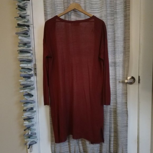 Kaffe Lightweight Long Sandra Cardigan In Amber - Picture 5 of 8